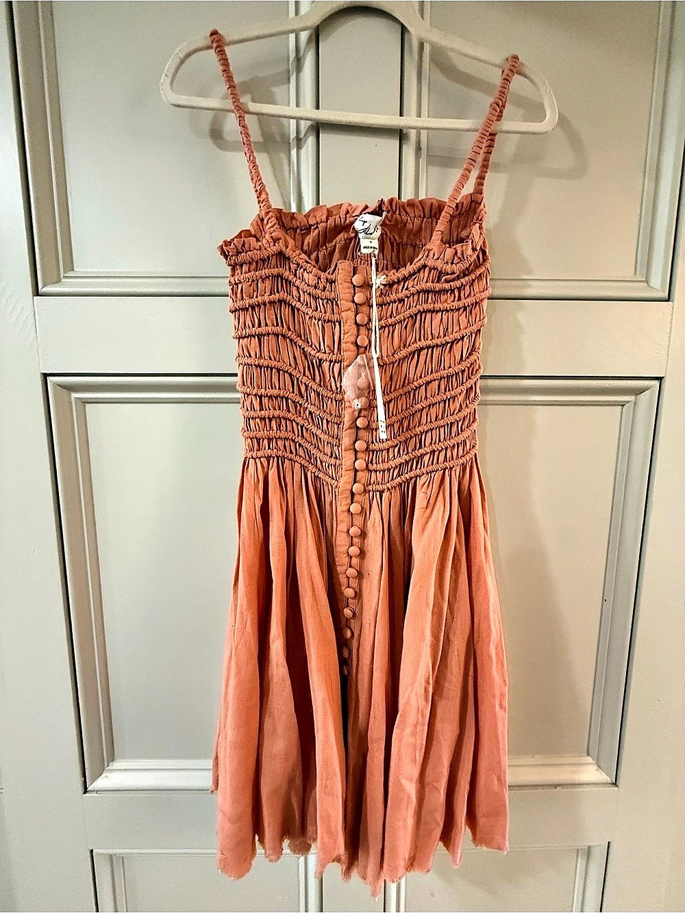 Vintage Havana Smocked Mini Dress in Orange NWT